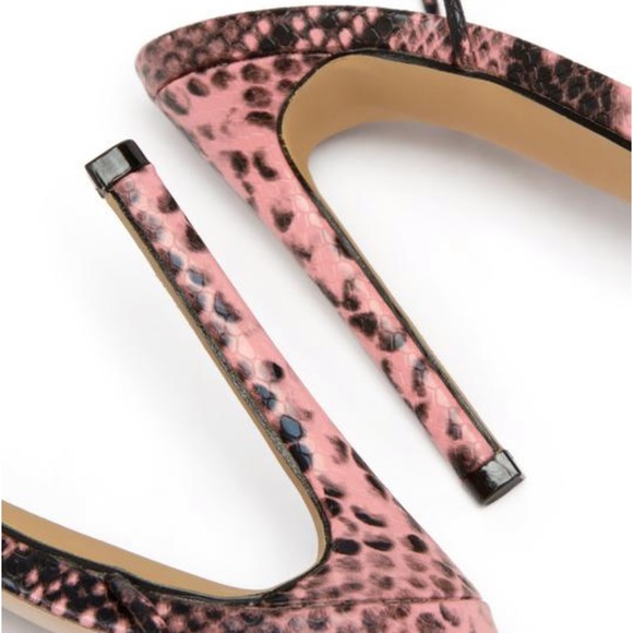 Shoes Muaveblack Snake Print Lace Up Heels Poshmark